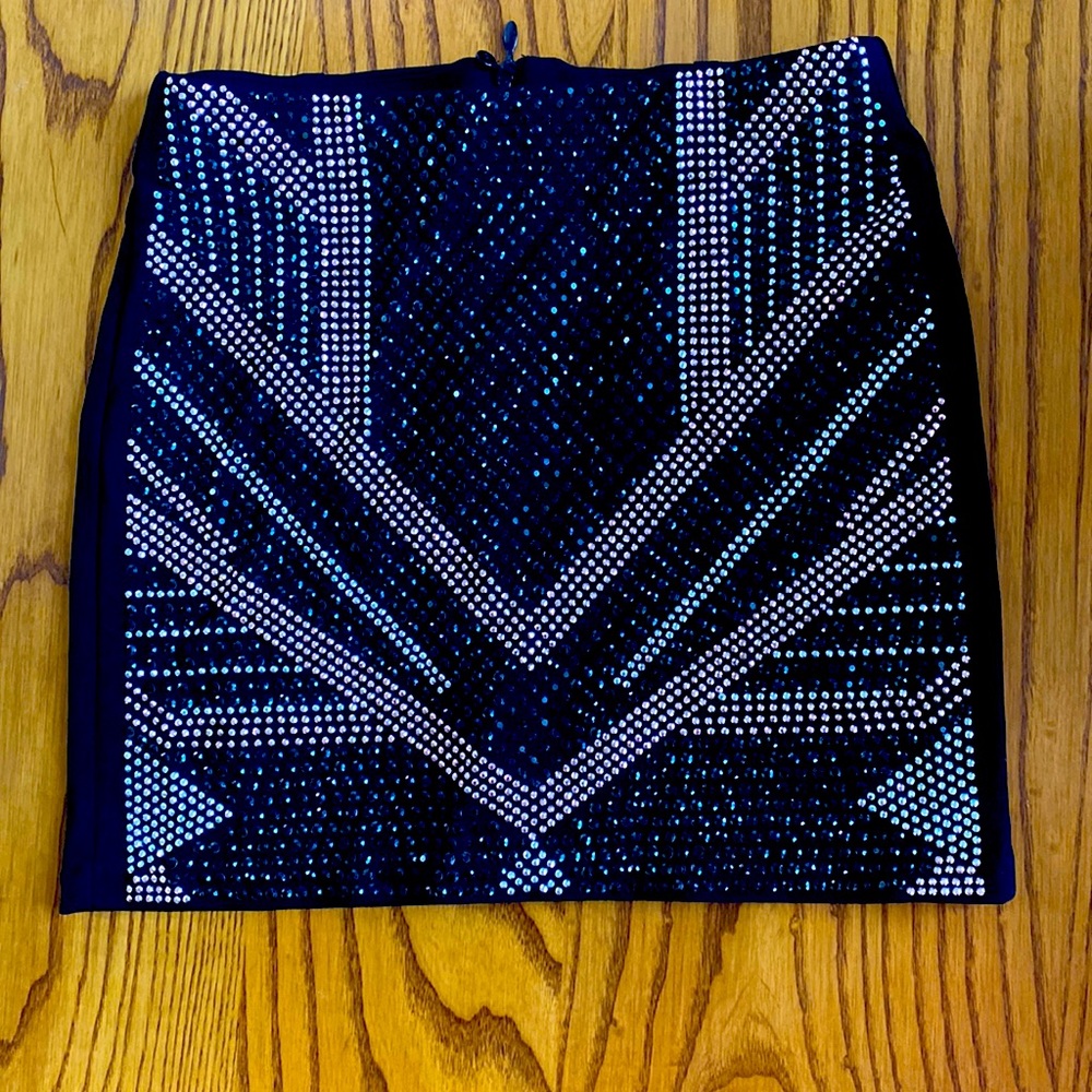 Black Studed Detail Mini Skirt